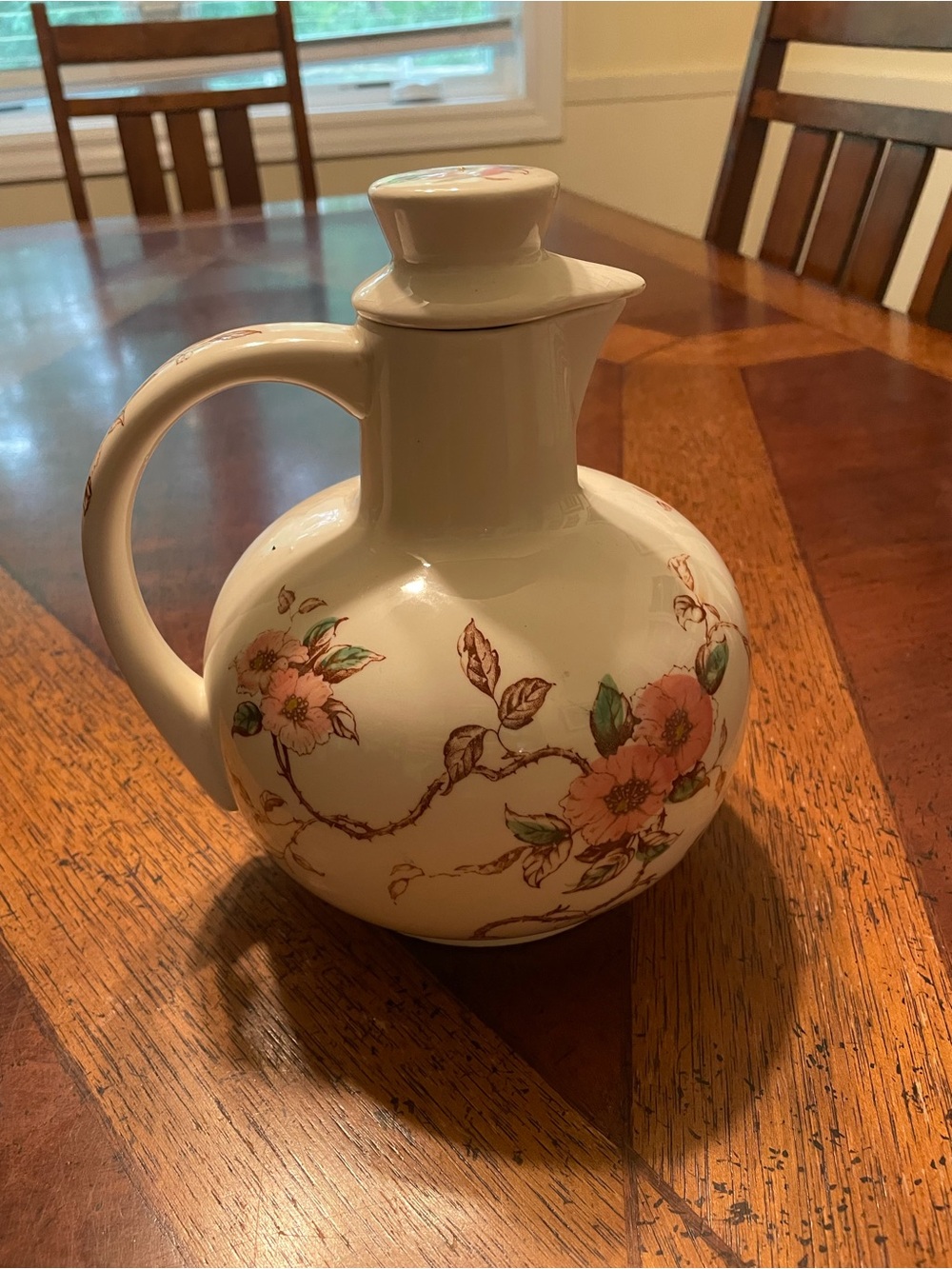 Porcelain Floral Decorative Pitcher - Pink Flowers